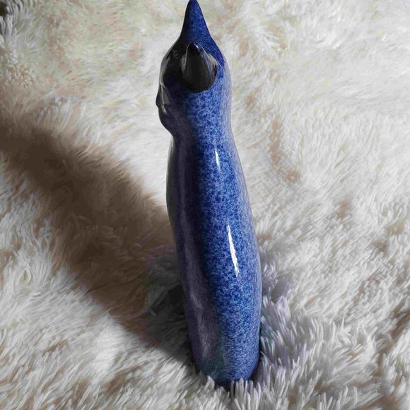 VINTAGE Enesco Ceramic blue &white spongeware Cat - Picture 5 of 9